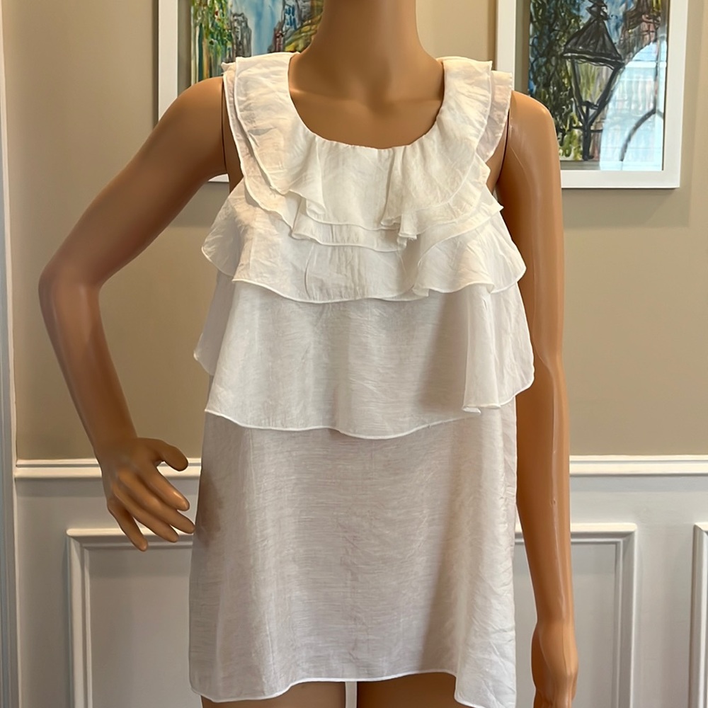 Ya white ruffle top